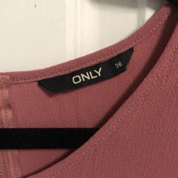 ONLY mauve shirt sleeve blouse zipper back size s - Picture 3 of 6